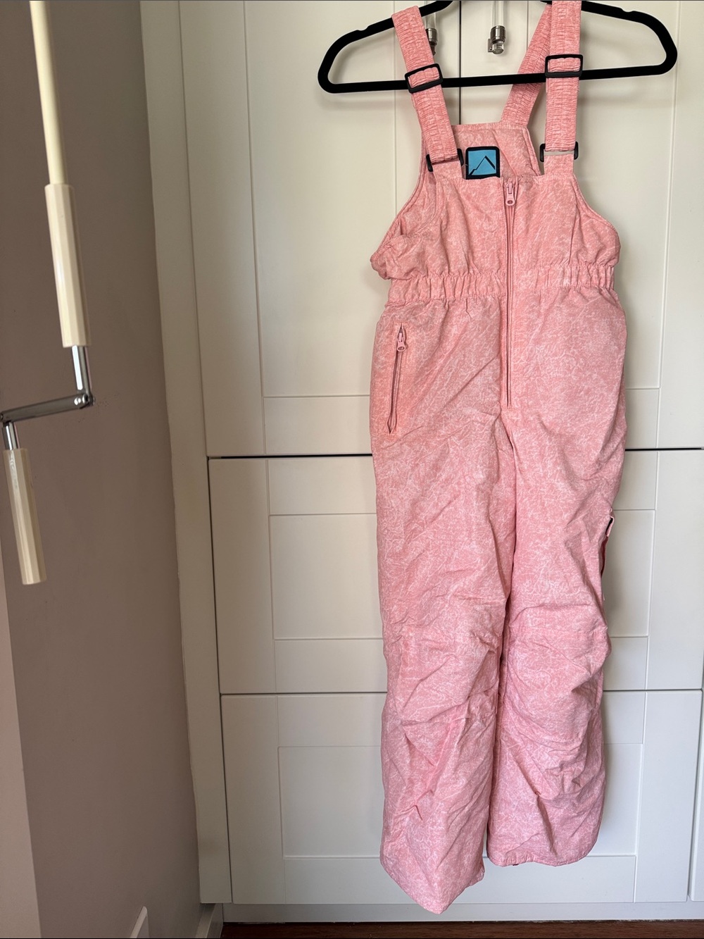 Girls Pink Insulated Snow Bib One-Piece with Adjustable Straps